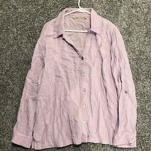Soft Surroundings button down cotton blouse woman’s 1X purple